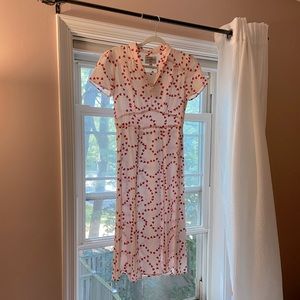HVN String of Hearts Morgan silk dress